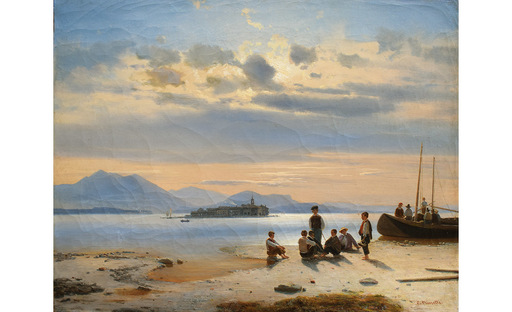 Costantino PRINETTI - Painting - Isola dei Pescatori sul lago Maggiore