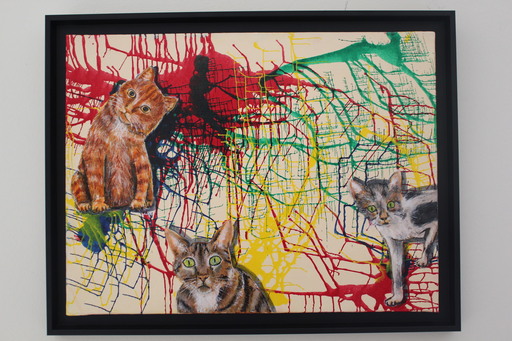 Jean Charles ZIAI - Painting - 3 chats