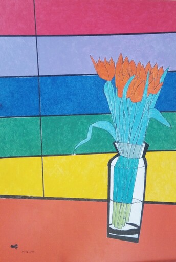 Harry BARTLETT FENNEY - Pintura - orange tulips