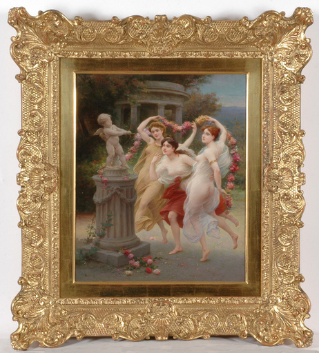 Jules SCALBERT - Peinture - Jules Scalbert (b. 1851) "The spring dance" oil painting