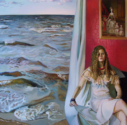 Maija TABAKA - Painting - GIRL AND THE SEA