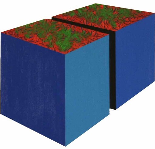 Opy ZOUNI - Escultura - Twin cubes- blue