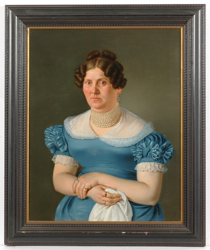 Andreas HALL - Painting - Andreas Hall (active 1824-1835) "Portrait of a lady"