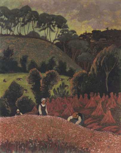 保罗·塞律西埃 - 绘画 - La moisson du sarrazin, vue sur Châteauneuf-du-Faou