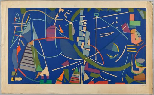 André LANSKOY - Print-Multiple - Composition bleue