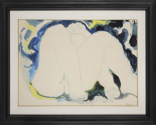 Édouard PIGNON - Drawing-Watercolor - Le nu bleu-blanc n° 1