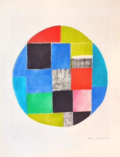 Sonia DELAUNAY - Estampe-Multiple - Composition circulaire 