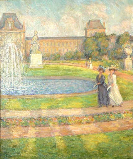 Savery SCHLEIFER - Painting - Promenade aux Tuileries