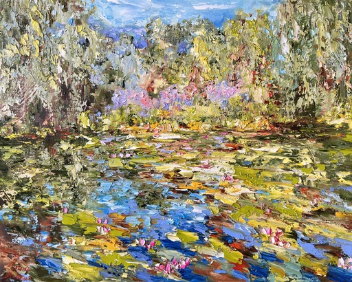 Diana MALIVANI - Peinture - L'étang de Claude Monet