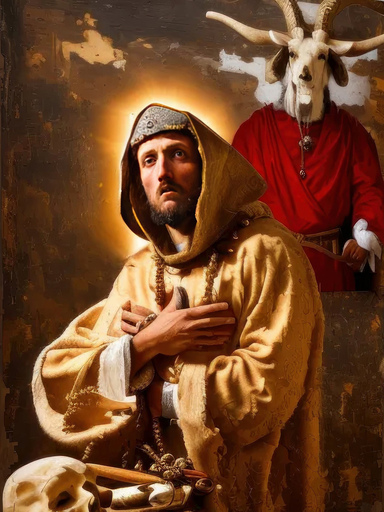 Jacob HITT - Gemälde - Temptation of Saint Francis of Assisi