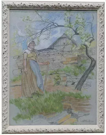 Alexander Demetrius GOLTZ - Zeichnung Aquarell - "Spring", 1924