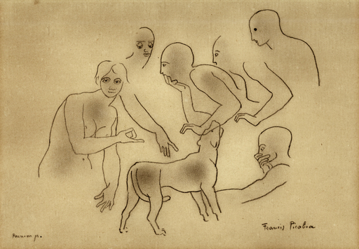 Francis PICABIA - Zeichnung Aquarell - la riunione