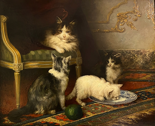 Jules Gustave LE ROY - Peinture - Angora Kittens