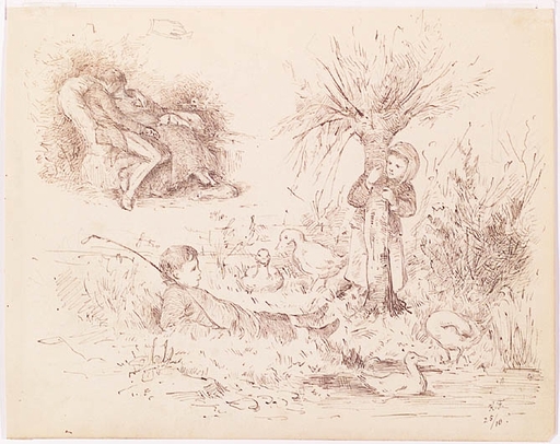 Carl FRÖSCHL - Disegno Acquarello - "Sketches", Second Half of the 19th Century