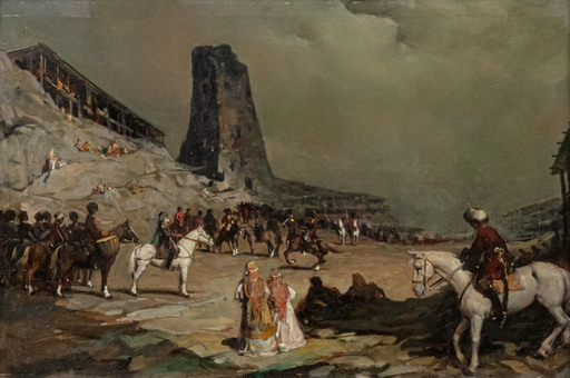 Giuseppe CHIACIGH - Gemälde - Gathering of the Caucasus riders