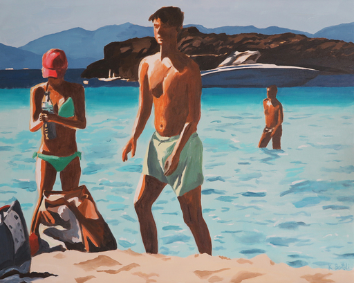 Karine BARTOLI - Painting - Baigneurs Formentera 