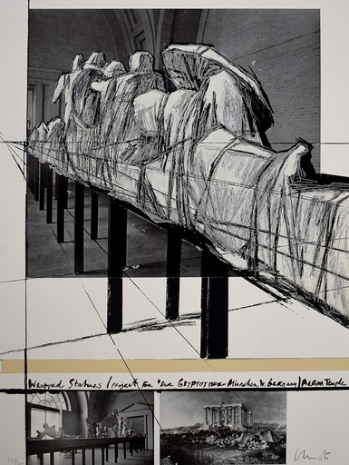 CHRISTO - Print-Multiple - Wrapped Statues, Project for Die Glyptothek, München