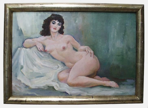 Josef ADAMICEK - Peinture - "Young Female Nude" by Josef Adamicek, ca 1930 