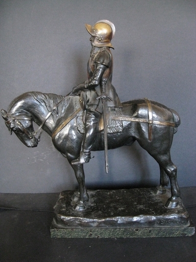 August Friedrich Karl VON STRANTZ - Sculpture-Volume - Chevalier du 17e Siècle  en cuirasse 