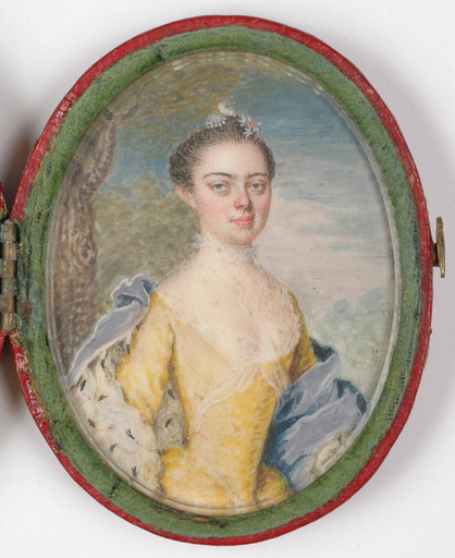 Anton Rafael MENGS - Miniature - "Portrait of aristocratic lady" miniature, ca 1765 