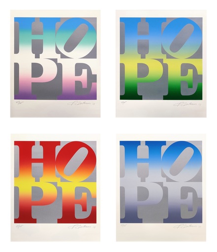 Robert INDIANA - Print-Multiple - Four Seasons of Hope (Silver)