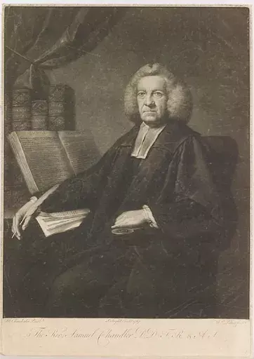 William PETHER - Gemälde - "The Rev. Samuel Chandler", Mezzotint 