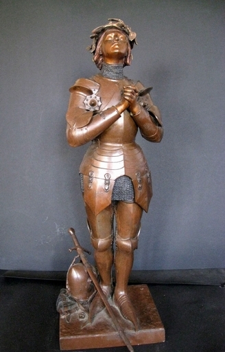 Antonin MERCIÉ - 雕塑 - Jeanne d'Arc en armure