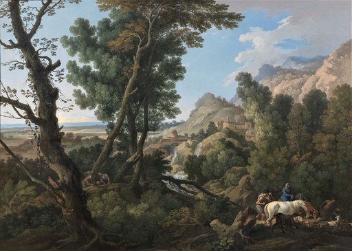 Andrea LOCATELLI - Peinture - Paesaggio laziale con la vista del mare