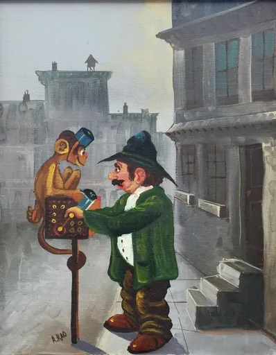 Al RAO - 绘画 - Le musicien de rue 
