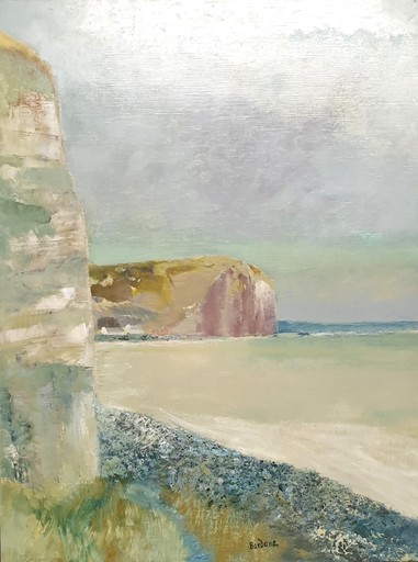 Guy BARDONE - Peinture - Marine aux falaise - Normandie