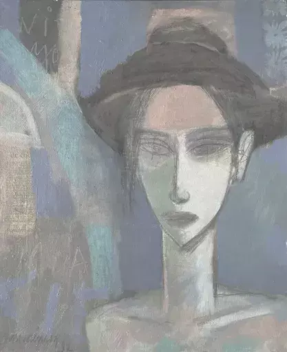 Diego MENENDEZ - Pintura - Le chapeau noir