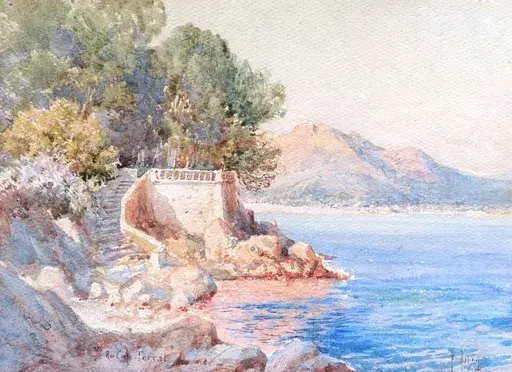 Émile APPAY - Drawing-Watercolor - Bord de mer à Saint-Jean-Cap-Ferrat
