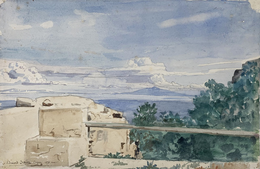 Édouard Alexandre SAIN - Dibujo Acuarela - Capri