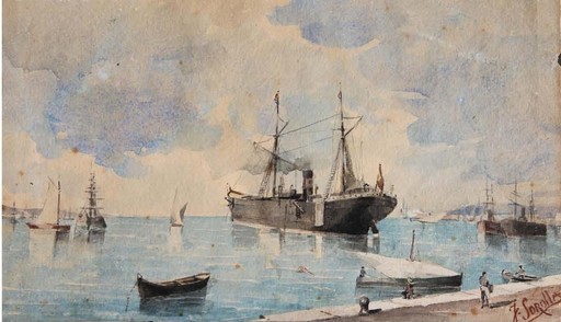 Joaquín SOROLLA Y BASTIDA - Painting - Puerto de Valencia