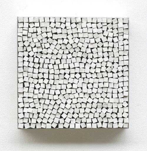 Reiner SELIGER - Skulptur Volumen - Kreidebild weiss - Chalk picture white