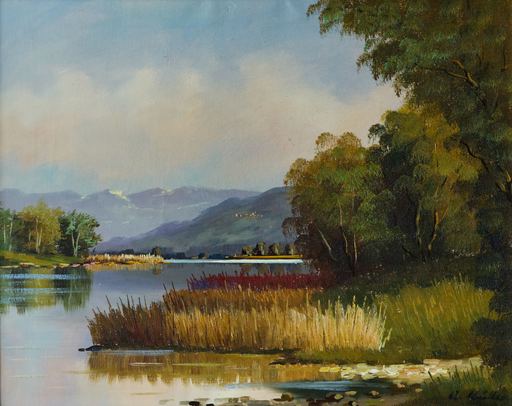 Wilhelm Adolf MÜLLER - Peinture - Flusslandschaft