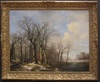 Hendrik BAKHUYZEN - Gemälde - A winter landscape with hunters on a path along a stream