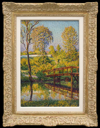 Gustave CARIOT - Painting - Les bords de l'Yerres à Perigny