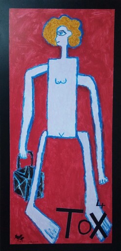 Harry BARTLETT FENNEY - Peinture - tox 4 femme tiens sac a main noir