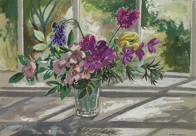 Flowers At Window By Hermine Faulhaber Ca 1930 By Hermine