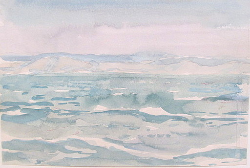 Paul MECHLEN - Drawing-Watercolor - Küste am Meer. 