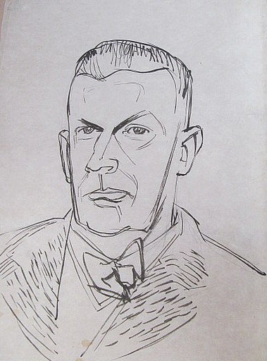 Erich HARTMANN - Disegno Acquarello - #19804: Männerporträt.