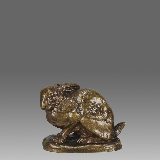 Antoine Louis BARYE - Sculpture-Volume - Animalier bronze Study 'Lapin Assis' by Antoine Barye