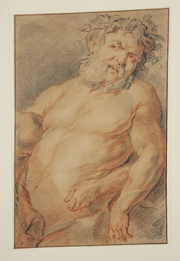 Jacob JORDAENS - Disegno Acquarello - Etude pour la figure de Silène