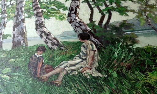 Willy HERRMANN - Gemälde - Birken am Wasser