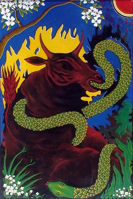 Augusto PODEROSI - Peinture - TORO SERPENTE