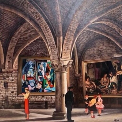 GULLY - Gemälde - La chapelle et les harems