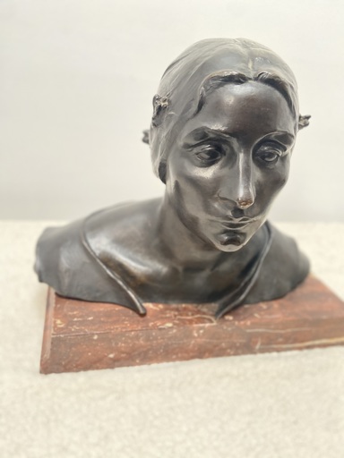 Jean Joseph HERAIN - Skulptur Volumen - Jeune femme symboliste 