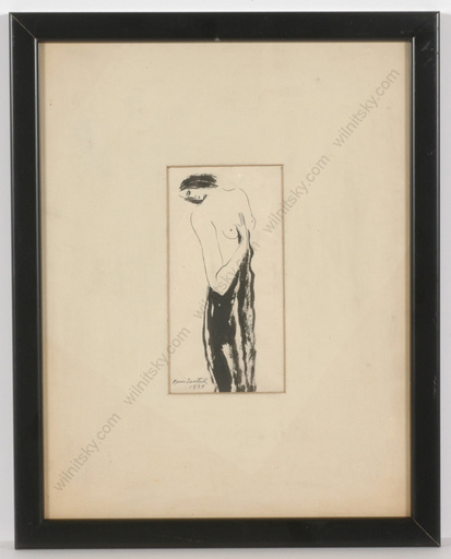 Boris DEUTSCH - Disegno Acquarello - "Female semi-nude", drawing, 1929
