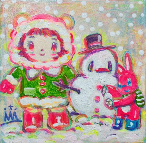 Seung-Hun SHIN - Painting - Fantasy Jeju Island - Winter Child Chunja and Snowman
